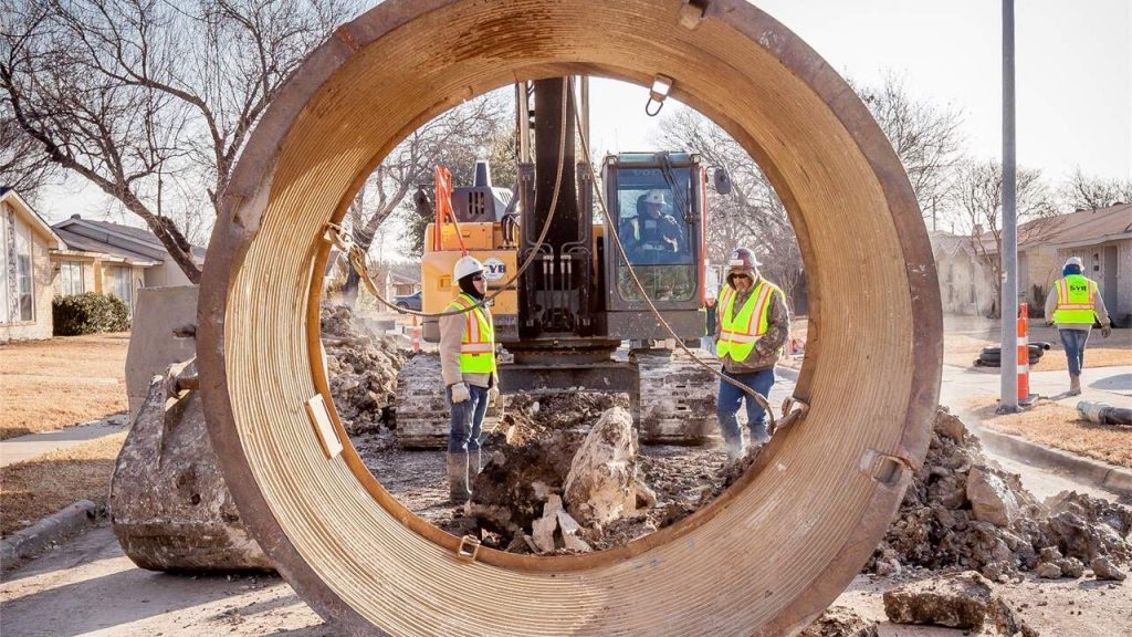 sideview of a concrete pipeline