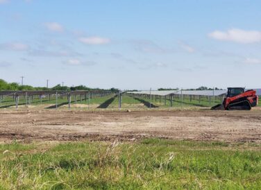 Solar panels in field as an alternative and renewable energy service