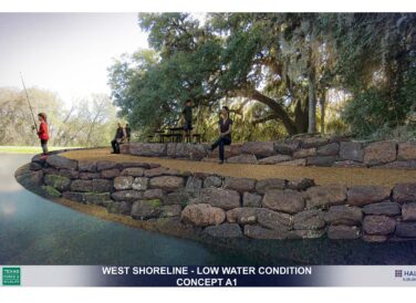 west shoreline low water condition concept rendering