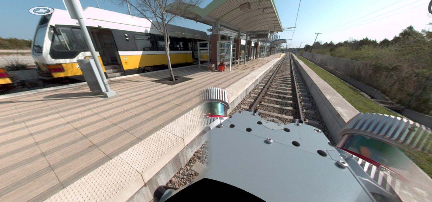 DART rail line rendering view from train