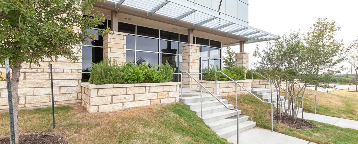 side stairway at Heritage Crossing Business Center