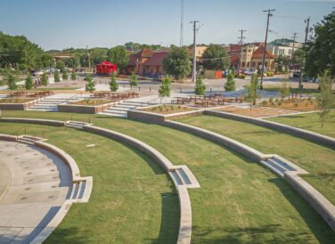 grass lawn amphitheater landscape and stairs