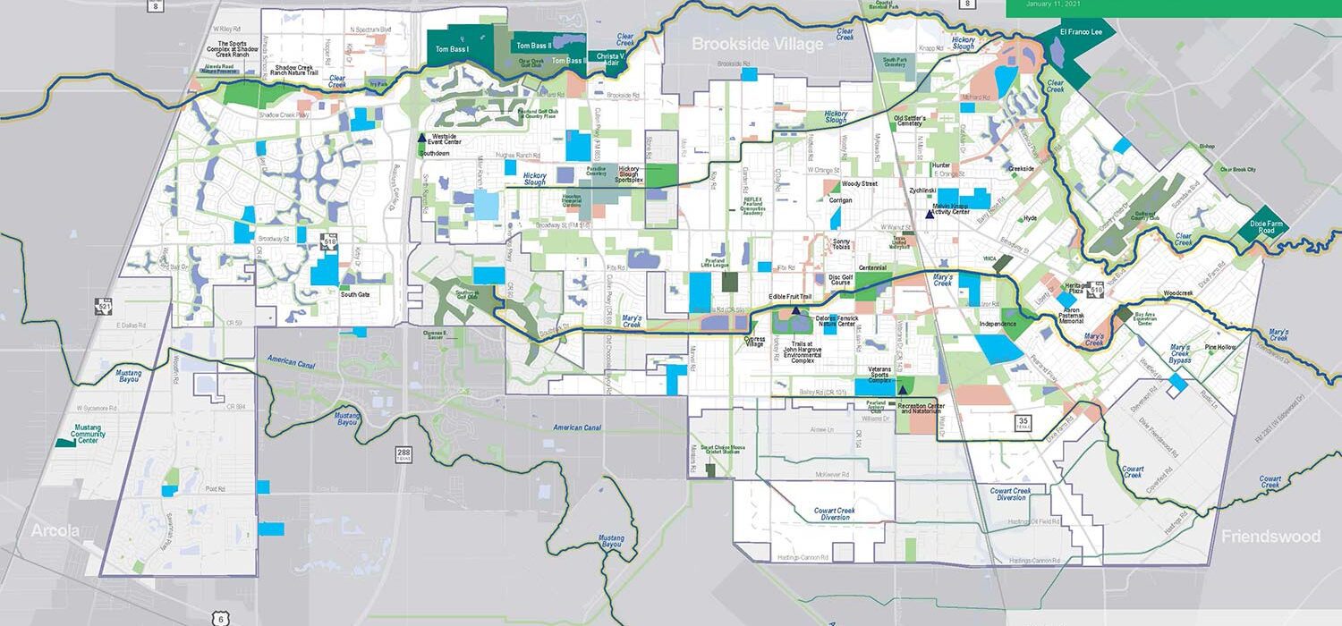 map 5.6 key natural and built features Pearland