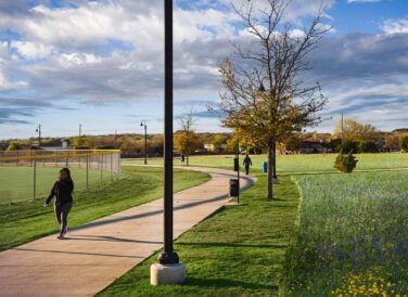 Killeen parks trail by grassy field