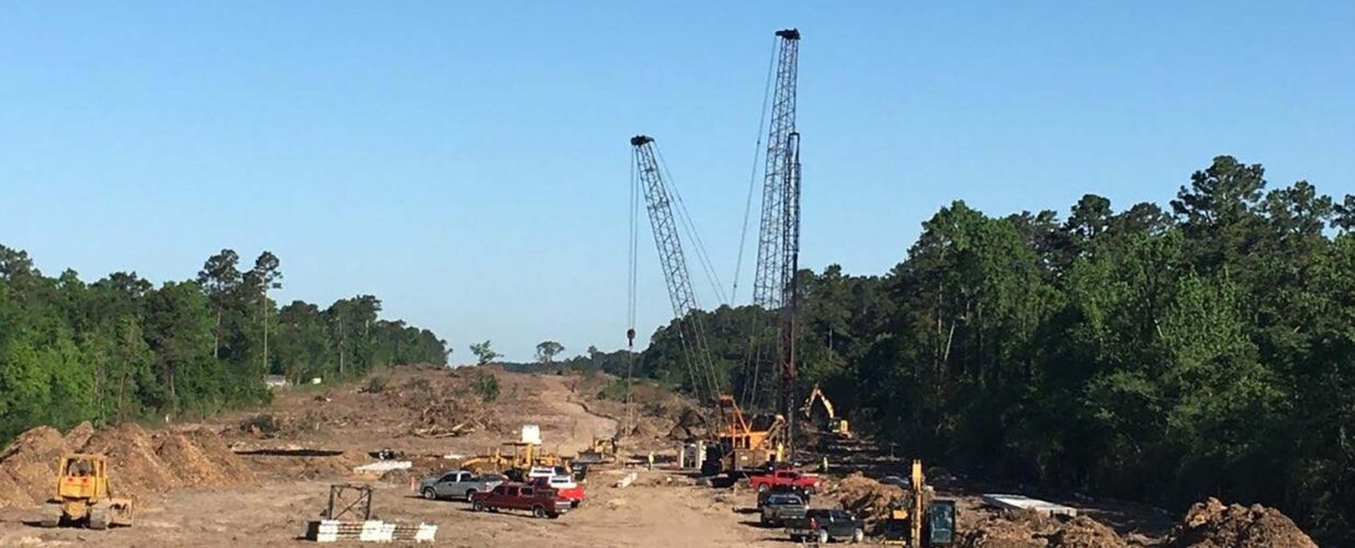 construction and equipment on site of SH 249 Extension