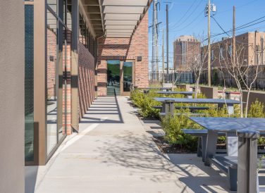 patio at DWU Flood Control Operations Center