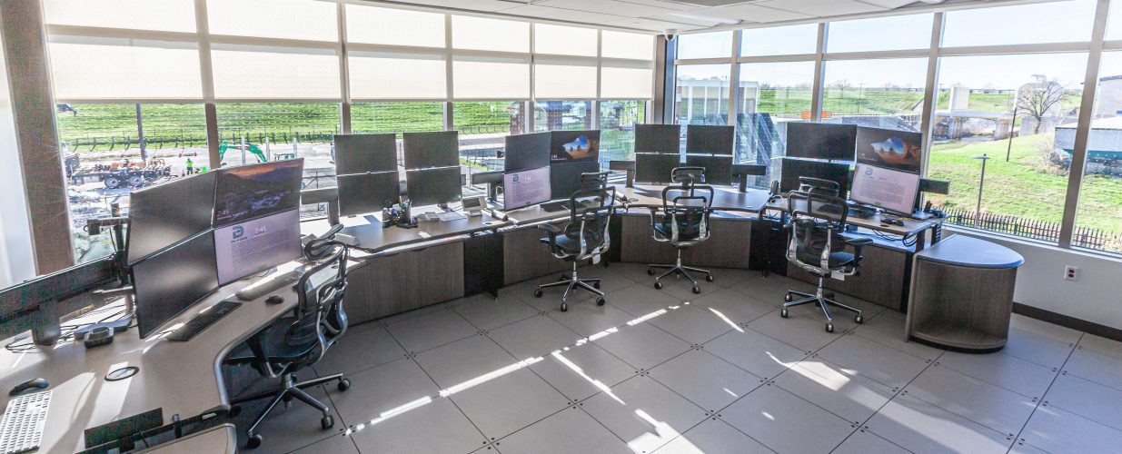 DWU Flood Control Operations Center computers and chairs