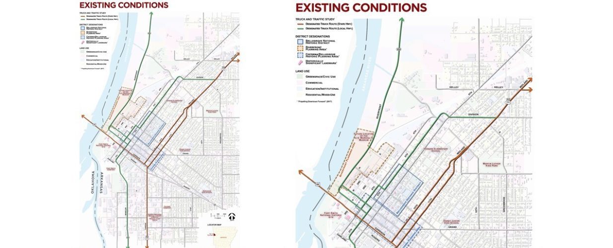 existing conditions transportation map Ft Smith Truck and Traffic Study