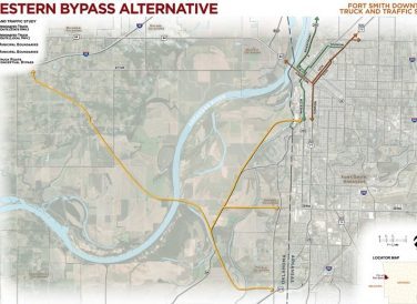 western bypass alternative map Ft Smith Truck and Traffic Study
