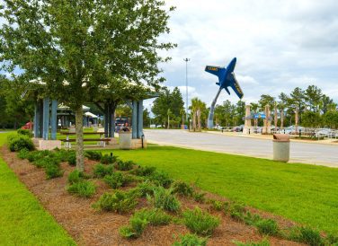 I-10 Stateline Gateway Welcome Center with blue airplane