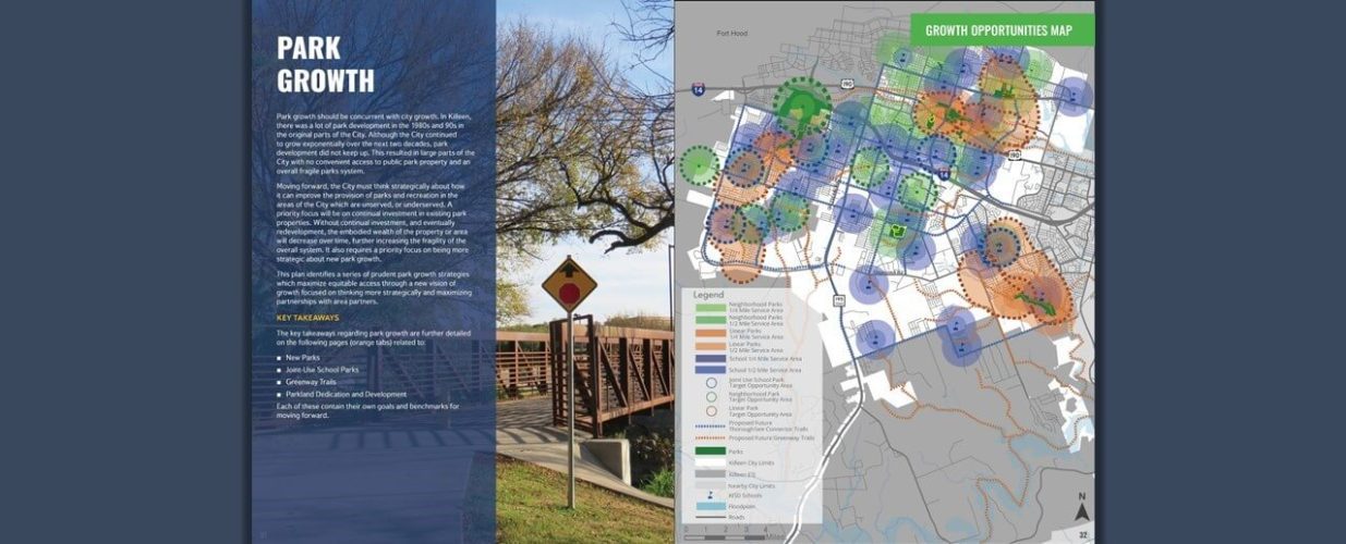 park growth map of Killeen Parks