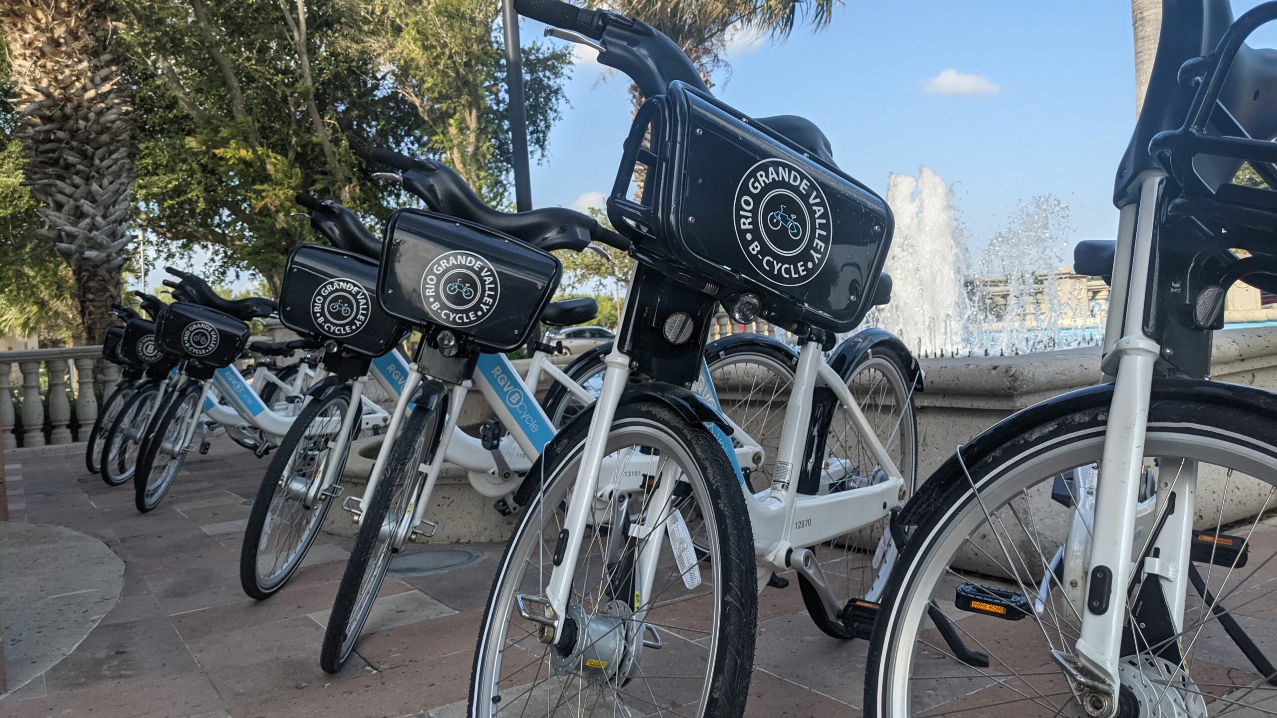 Row of bikes at Brownsville Sidewalk and Trail