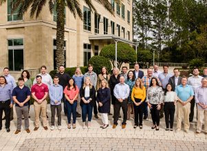 Halff Jacksonville office standing in front of new building group photo