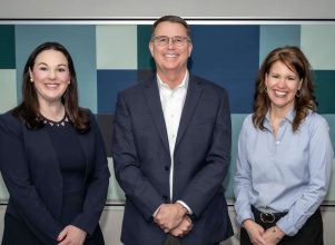 Halff’s CPO Jessica Baker Daily, President/CEO Mark Edwards, and Director of PR & Communications Jodi Hausenfluke