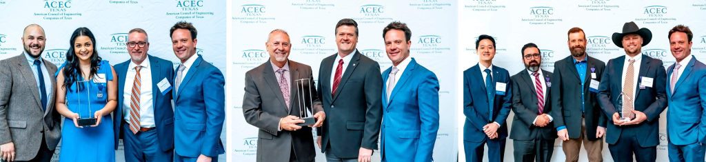 Collage of Halff attendees at 2023 ACEC Engineering Excellence Awards Gala