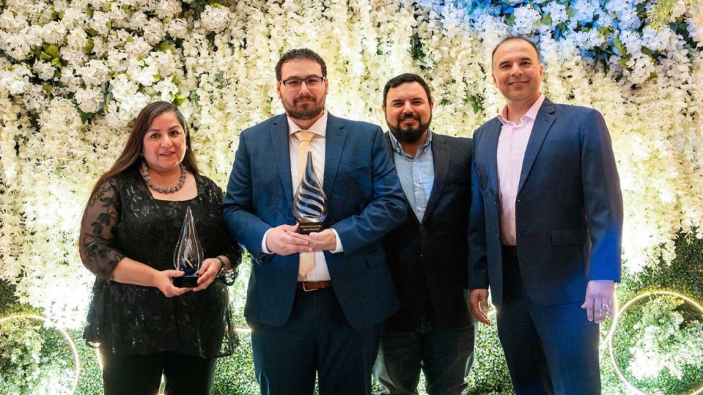 Halff’s Kristina Leal, Ben Luna, RD Cuellar and Jose Delgado at the Discover Engineers Week Rio Grande Valley celebration
