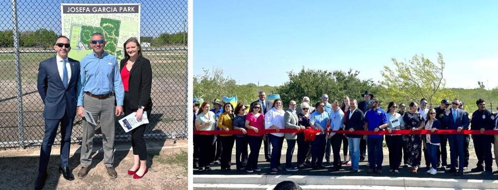 Halff engineers at Josefa Garcia Park ribbon cutting ceremony