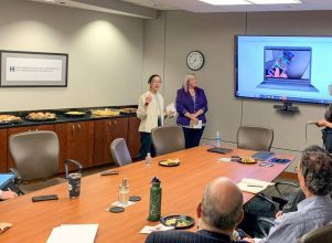Dallas college students presenting on indoor mapping to Halff team for Minitern Spring 2023 semester