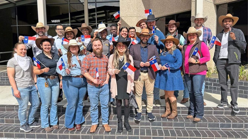 Houston Halff office group picture celebrating Go Texan Day 2024