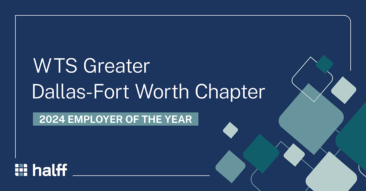 WTS Greater Dallas Fort Worth Chapter 2024 Employer of the Year award (Halff)